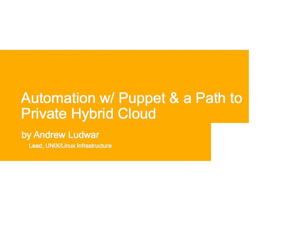 RHUG Puppet Path To Private Hybrid Cloud