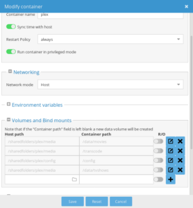 configure plex media server to access nfs share